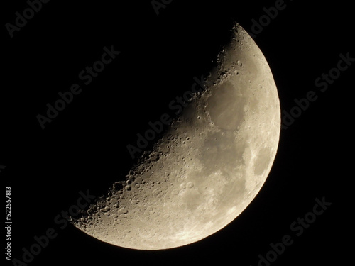 half moon in dark night sky