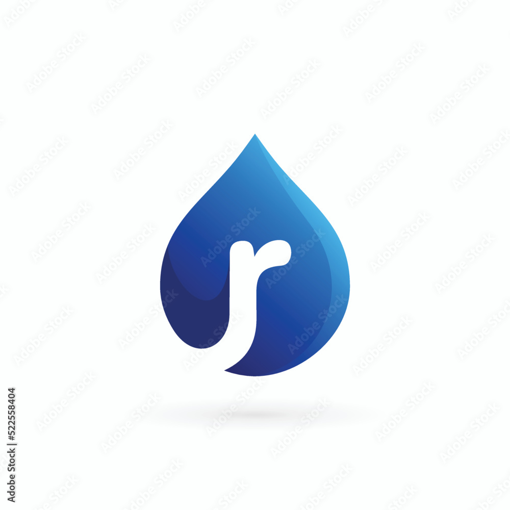water drop with letter r logo design illustration water drop with letter r logo design illustration