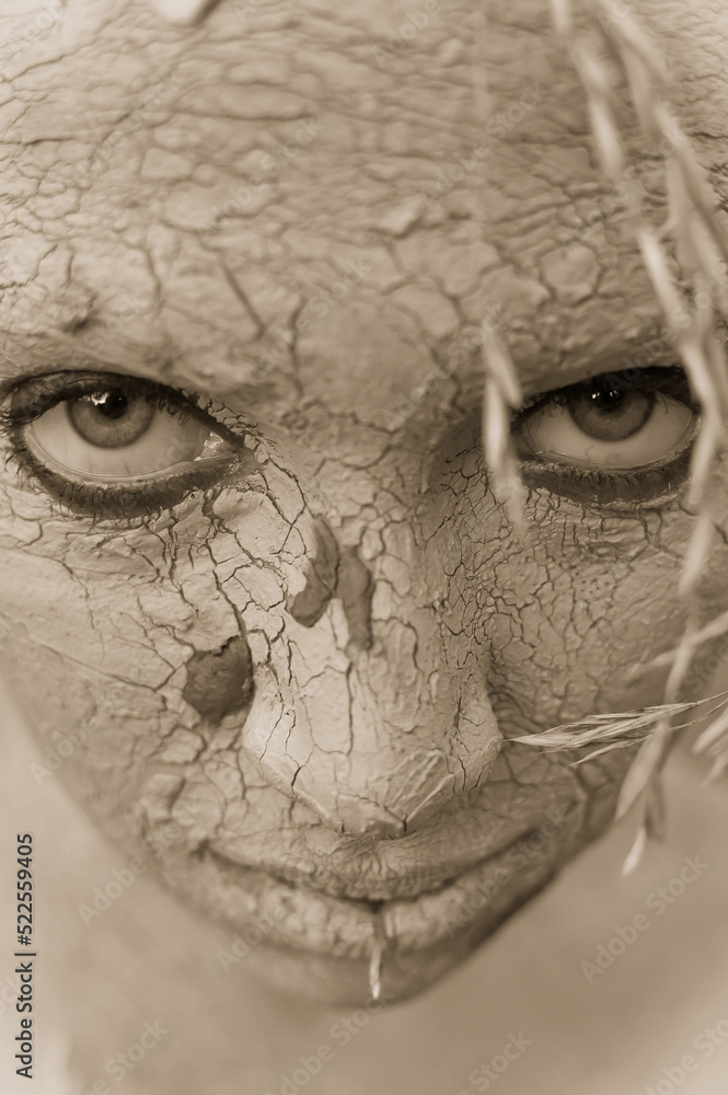 custom made wallpaper toronto digitalportrait of a wild primitive woman, shaman, sorceress, hunter