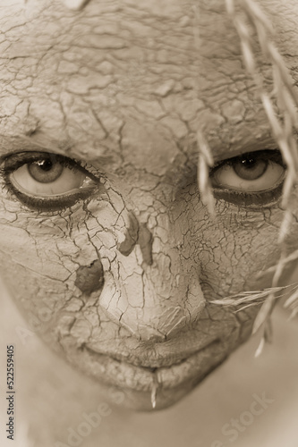 Wallpaper Mural portrait of a wild primitive woman, shaman, sorceress, hunter Torontodigital.ca