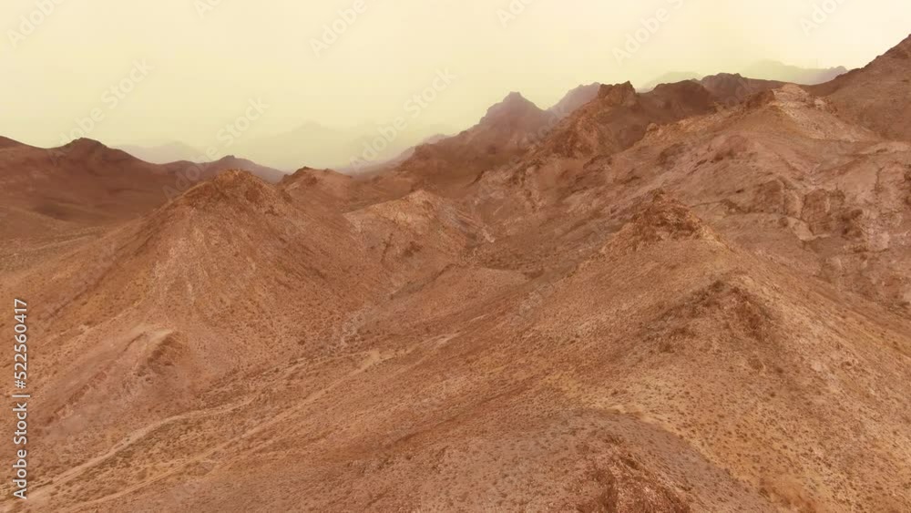 Aerial of Martian Mountains Show Ancient Roads Aerial of Martian Mountains Show Ancient Roads