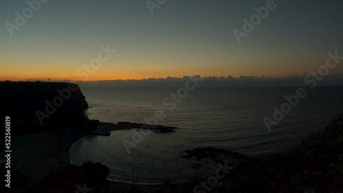 Time lapse of sunrise over Bolata beach near cape Kaliakra. Black sea, Bulgaria.
