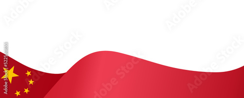 Photography China flag flying on white background