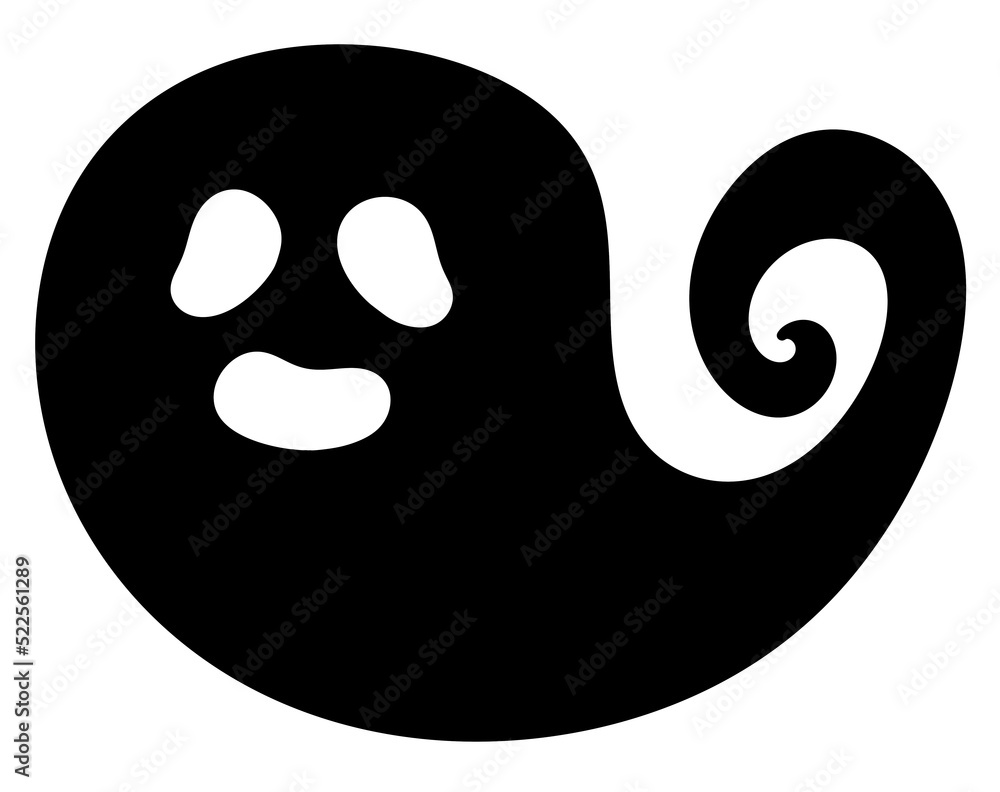 Fototapeta premium Halloween Ghost icon black.