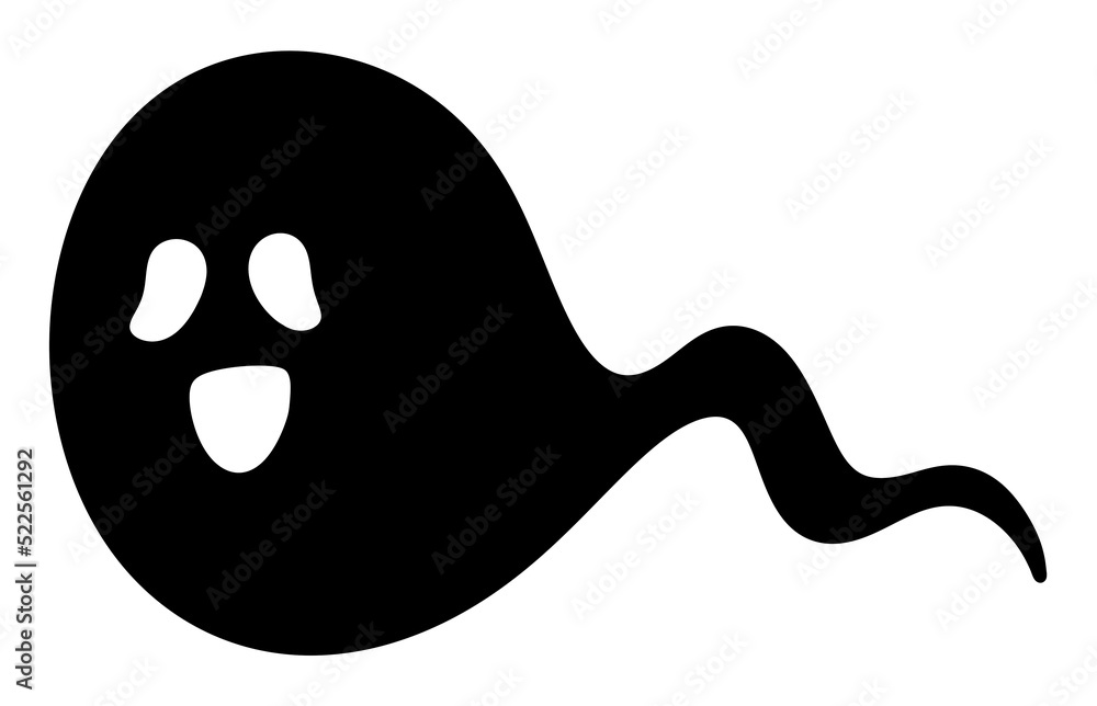 Halloween Ghost icon black.