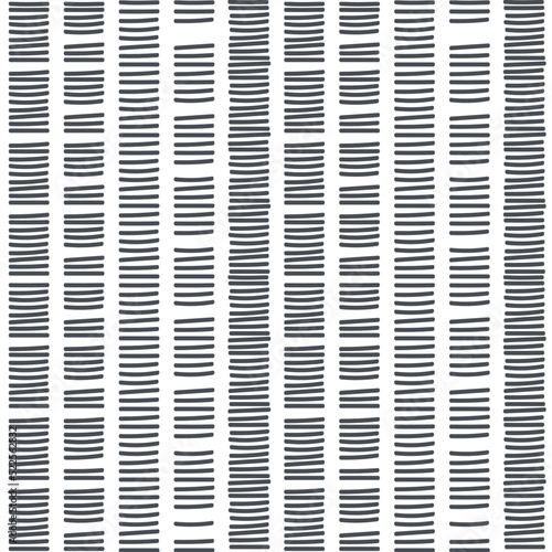 Ethnic stripe seamless pattern. Tribal geometric vector background, boho motif, black textured ornament illustration. Textile print