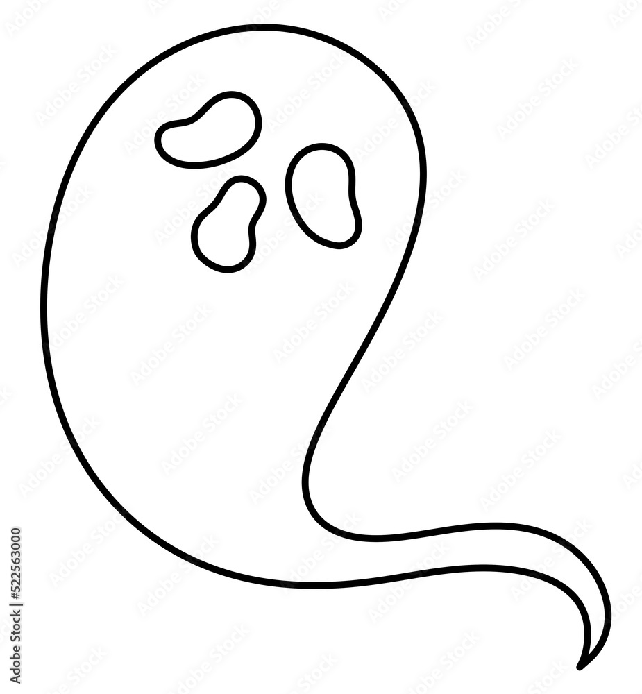 Halloween ghost hand drawn line icon Halloween ghost hand drawn line icon
