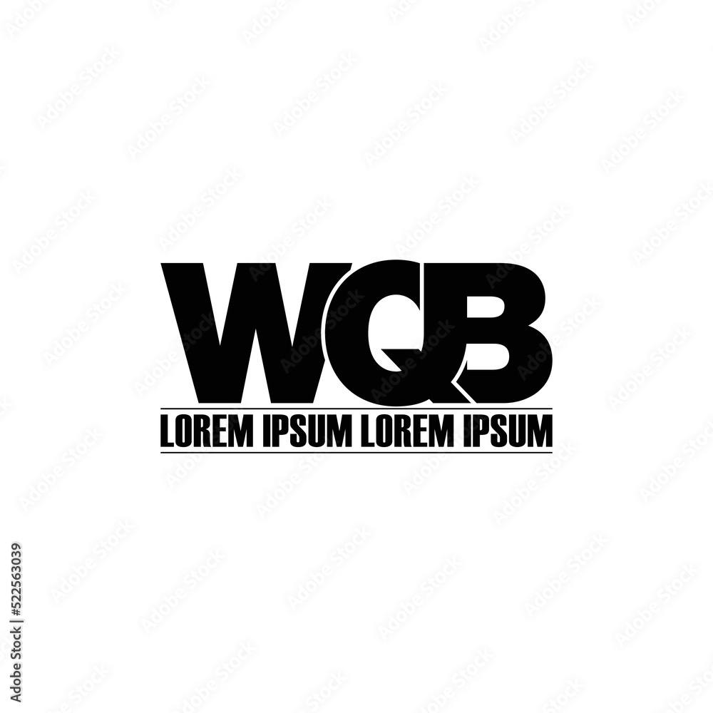 WQB letter monogram logo design vector