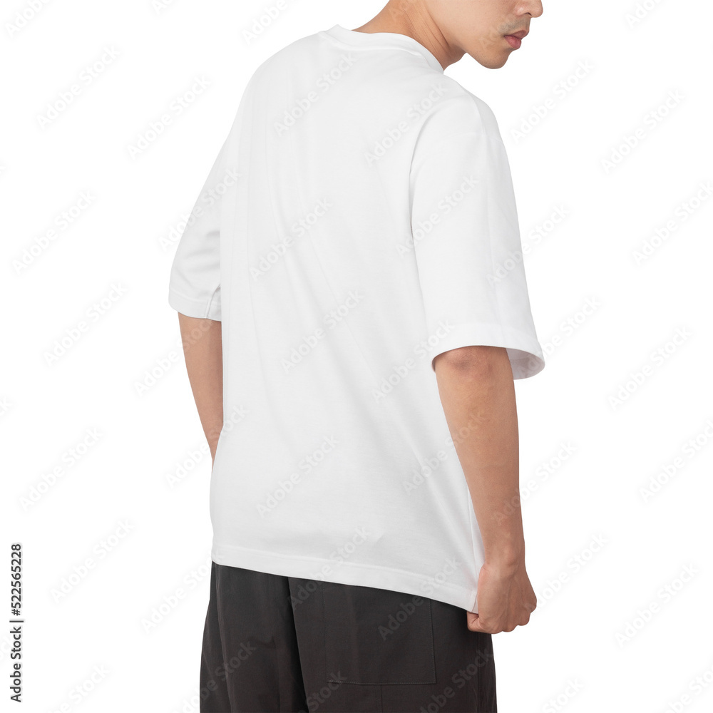 Man in white oversize t-shirt mockup, Design template. Man in white oversize t-shirt mockup, Design template.