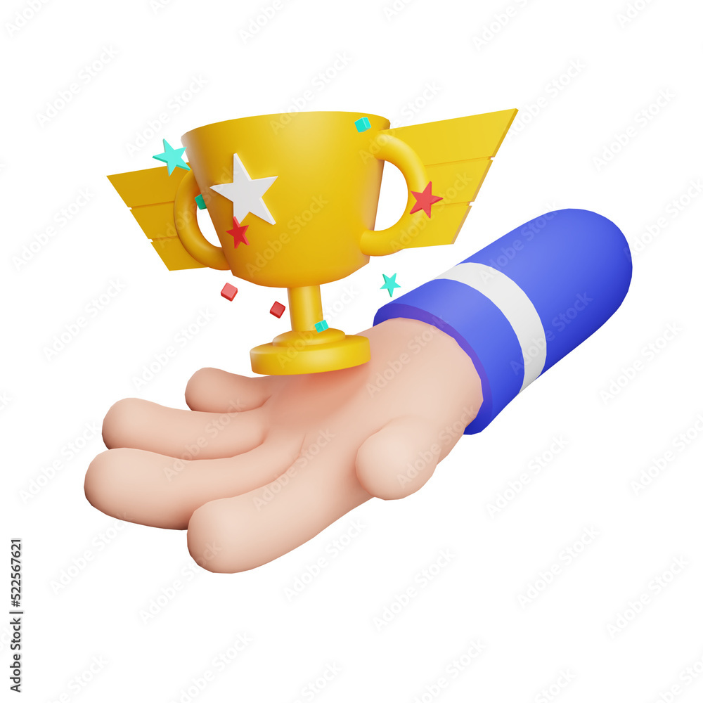 Fototapeta premium 3D Trophy icon illustration