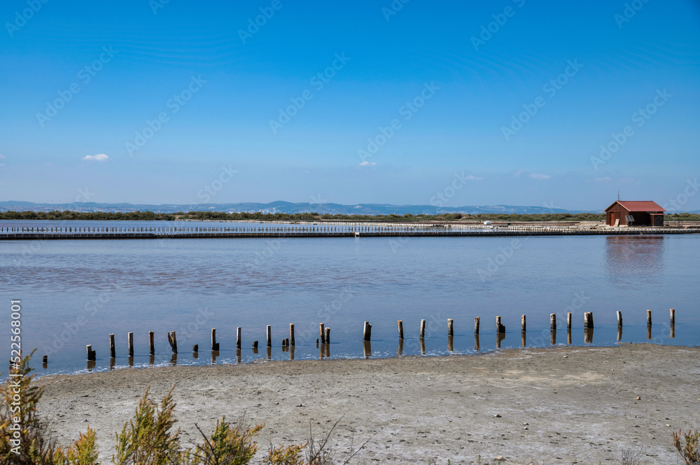 view of the Samouco salines in Alcochete Portugal