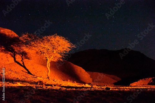 Night photo in desert Dahab , South Sinai , Egypt