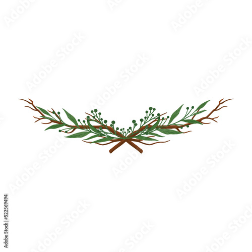 Watercolor Leaf Frame, Green leaves clipart.