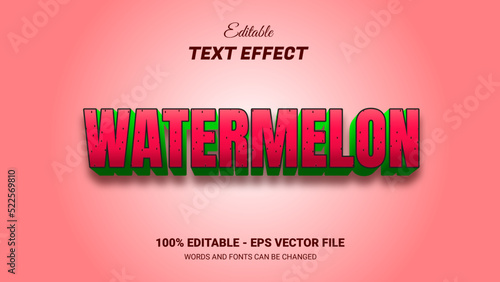 watermelon 3d editable text effect