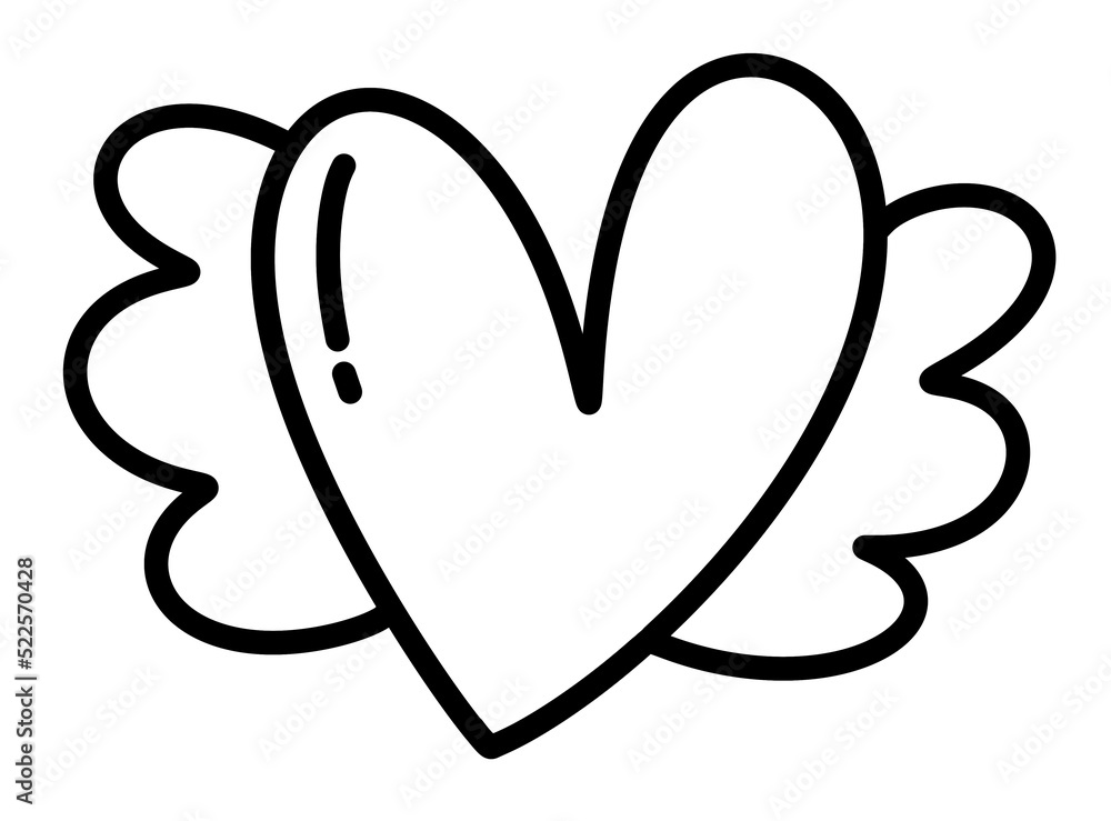 Hand drawn heart outline Hand drawn heart outline