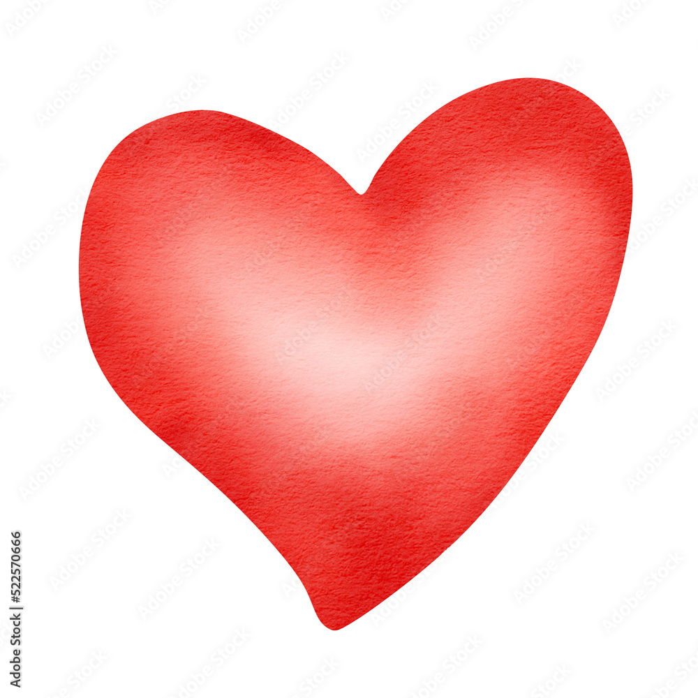 red watercolor heart icon. red watercolor heart icon.
