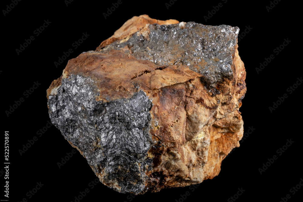 Molybdenite ore on a rock