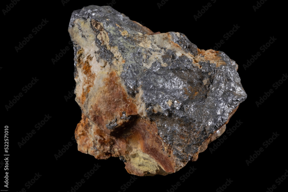 Molybdenite ore on a rock Molybdenite ore on a rock