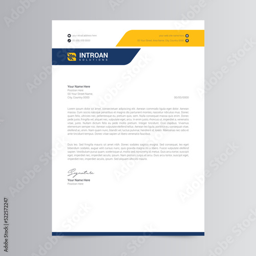 Clean and Corporate Letterhead Template