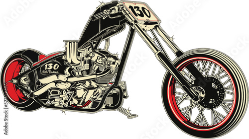 Canvastavla chopper motorcycle