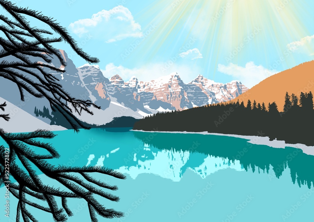 beautiful turquoise Swiss mountain lake
