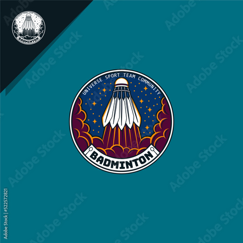 illustration of badminton shuttlecock with rocket. for logo or icon