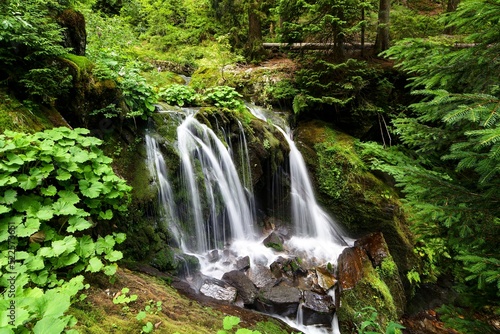 Waterfalls on the river. White Opava. Czechia.