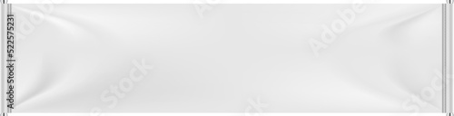 Horizontal ad banner. White blank realistic promo