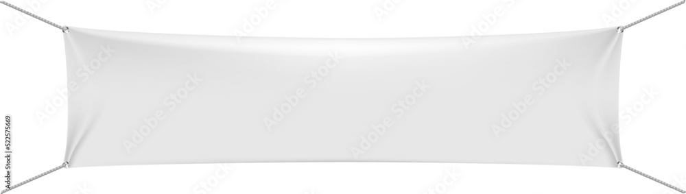 Canvas banner. Realistic horizontal cloth blank mockup Canvas banner. Realistic horizontal cloth blank mockup