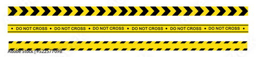Police line icon. Cross caution icon. Warning line, icon vector illustration