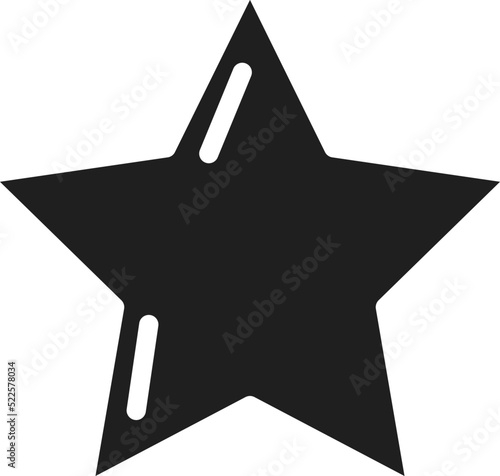 Black star icon. Flat shape rating symbol
