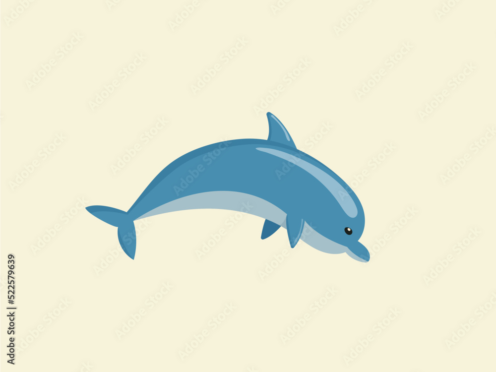 Obraz premium swimming dolphin on a white background