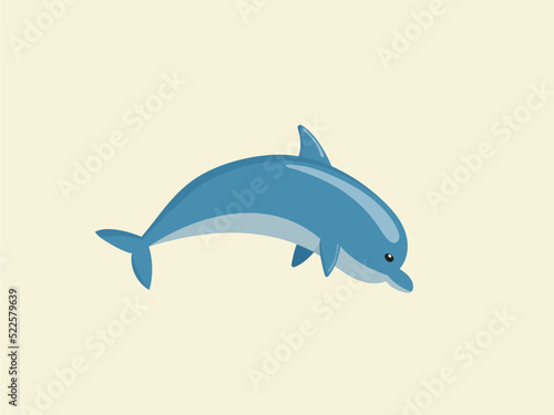 swimming dolphin on a white background