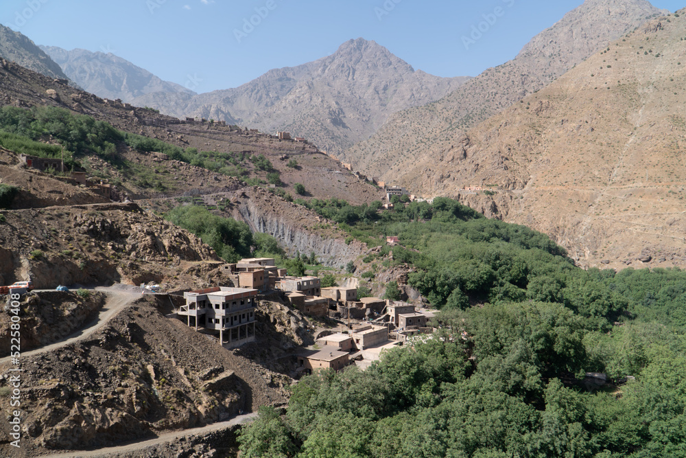 Panoramic view over imlil valley