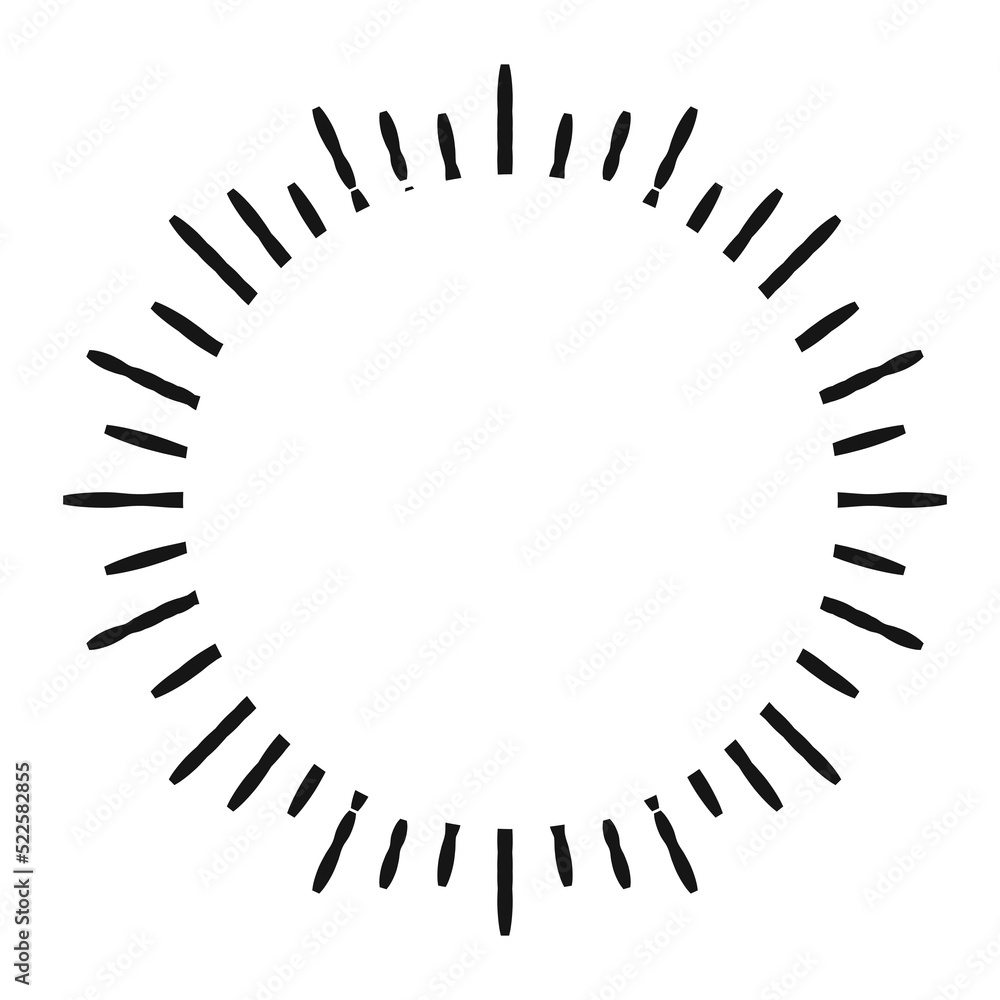 Sunburst black color line isolated on white background. vector illustration 10 eps