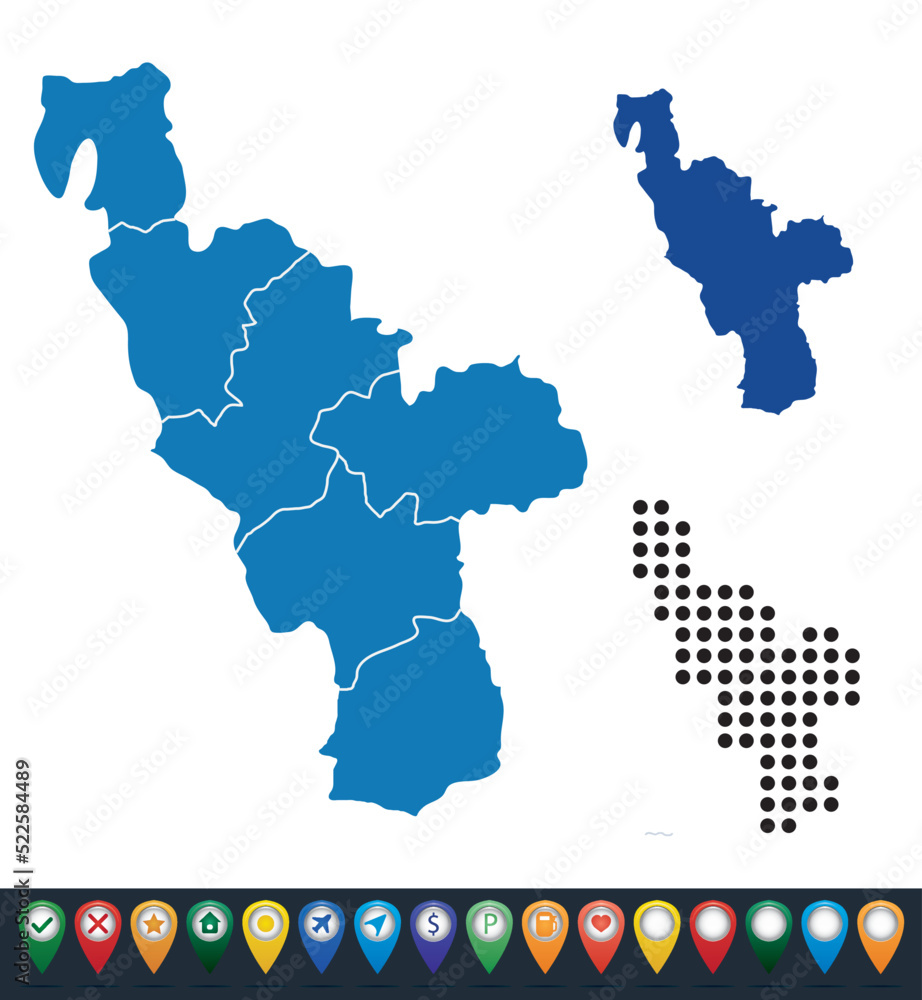 Fototapeta premium Set maps of Halland province