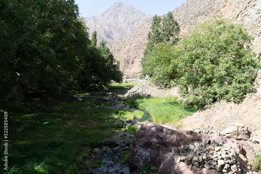 Panoramic view over imlil valley morocco Panoramic view over imlil valley morocco