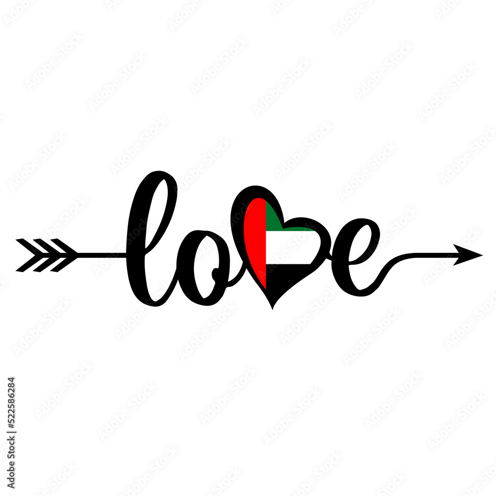 Love Flag of United Arab Emirates Love Flag of United Arab Emirates