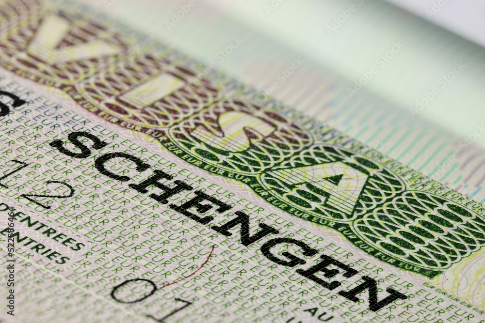 Fototapeta premium Schengen States visa in passport
