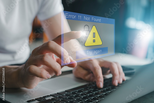 Quadro su tela Server Not Found Error Danger Caution Warning Concept