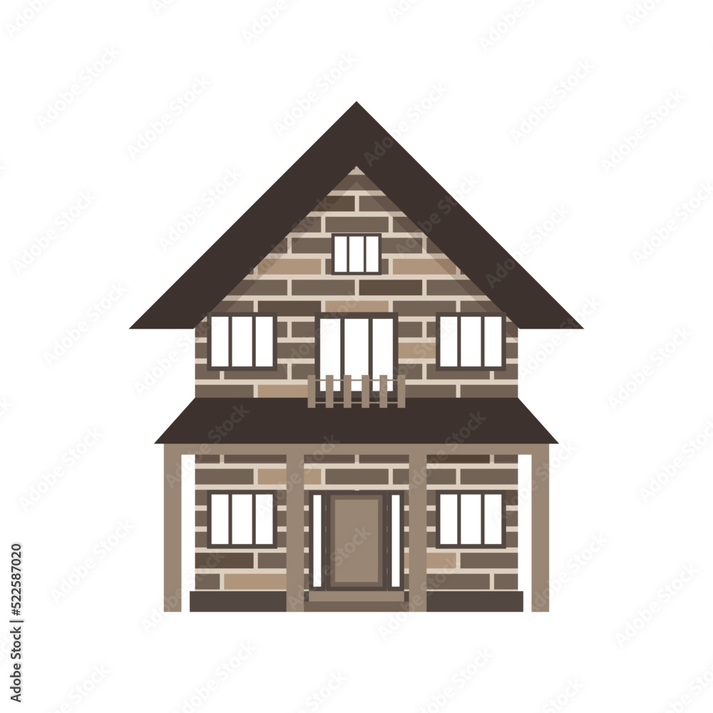 brick house on a white background. Vector illustration brick house on a white background. Vector illustration