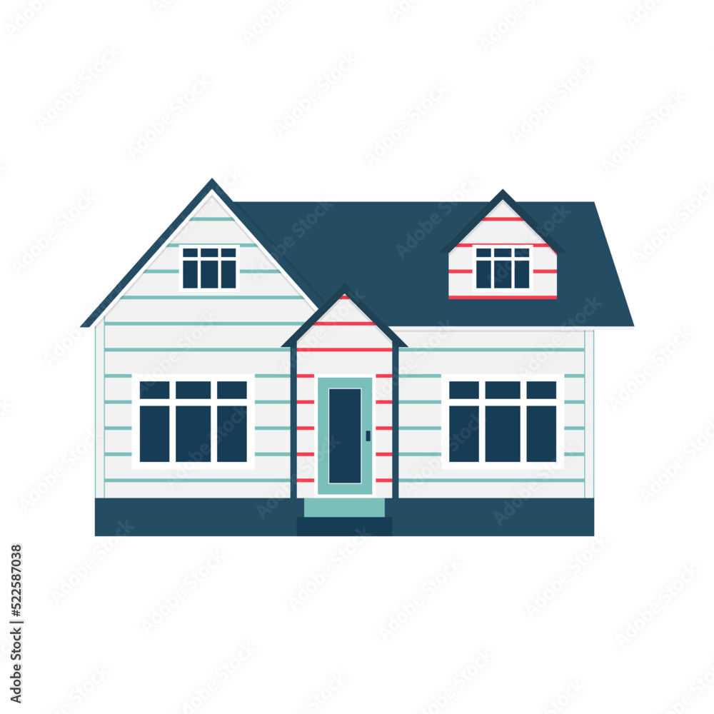 House vector icon in flat style isolated on white background. House vector icon in flat style isolated on white background.