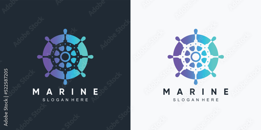 anchor marine and ship wheel icon logo design template with creative element anchor marine and ship wheel icon logo design template with creative element