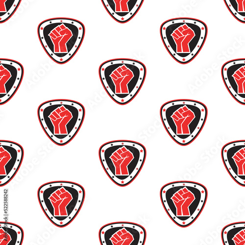 Seamless Texture Pattern MMA logo fist presswall. Vector, EPS. photo