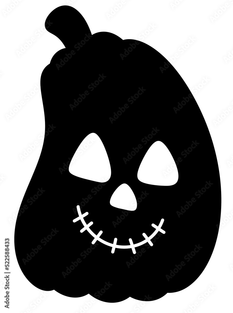 Halloween pumpkin silhouette icon. Halloween pumpkin silhouette icon.