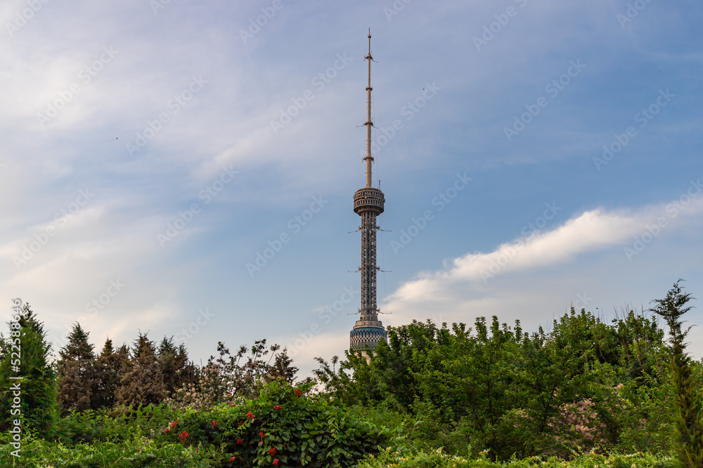 The Tashkent Television TV Tower or Toshkent Teleminorasi is a 375 metre high tower located in Tashkent city, Uzbekistan