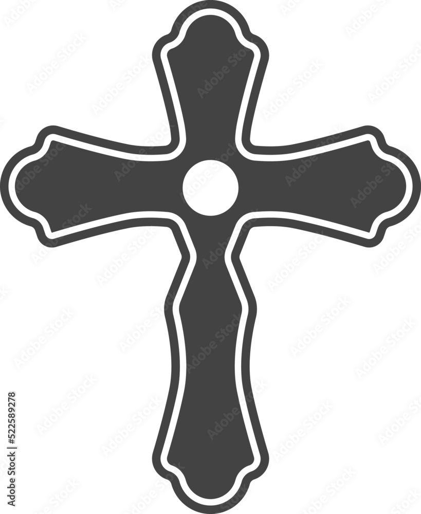 Roman Catholic cross. Black crucifix silhouette symbol Roman Catholic cross. Black crucifix silhouette symbol