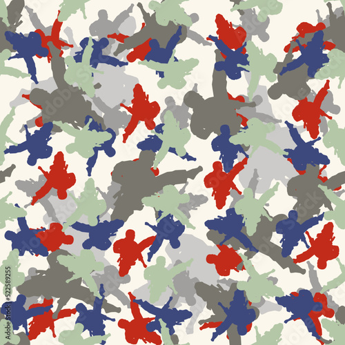 Cool Seamless Texture Pattern MMA, karate for print on t-shirts, rashguard. Vector, EPS.