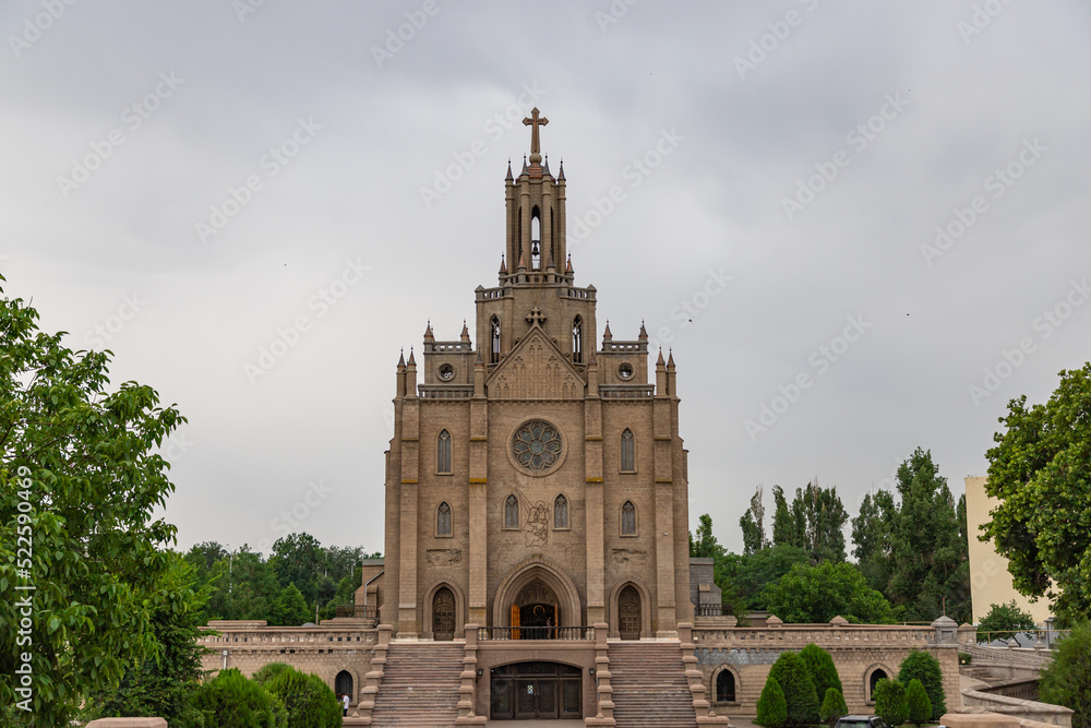 Cathedral of the Sacred Heart of Jesus, known as Polish Church, quite exotic religious building for Central Asia. Temple belongs to Roman Catholic confession, Tashkent, Uzbekistan