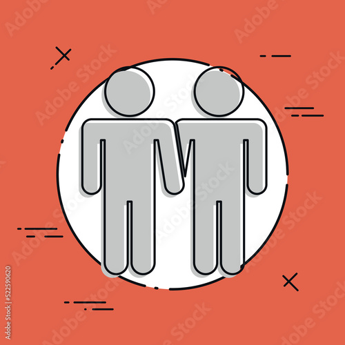 Vector illustration of  homosexual partner couple icon